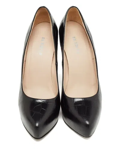Pre-owned Le Silla Leather Platform Pumps In Black