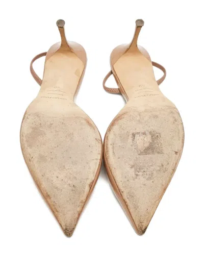 Pre-owned Sergio Rossi Vintage 75mm Godiva Pumps In Neutral