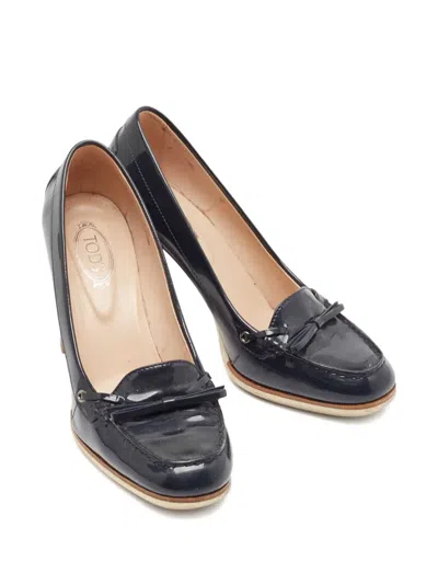Pre-owned Tod's Vintage 90mm Patent-leather Pumps In Blue