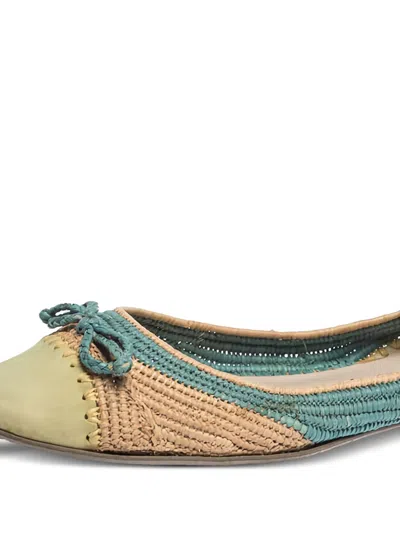 Pre-owned Ferragamo Leather Ballet Flats In Neutral