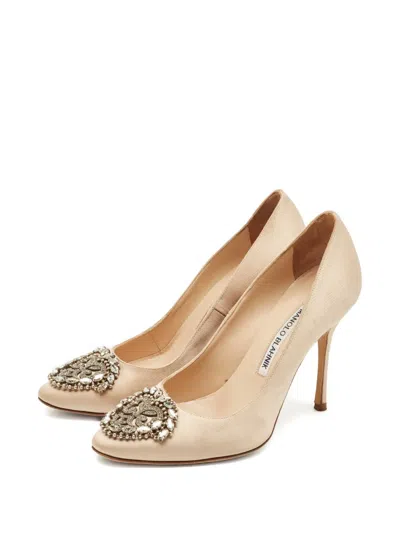 Pre-owned Manolo Blahnik 1155298 Beige In Neutral