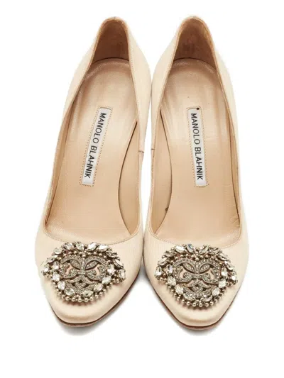 Pre-owned Manolo Blahnik 1155298 Beige In Neutral