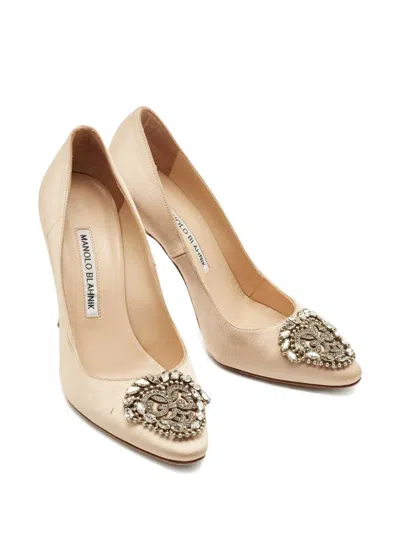 Pre-owned Manolo Blahnik 1155298 Beige In Neutral