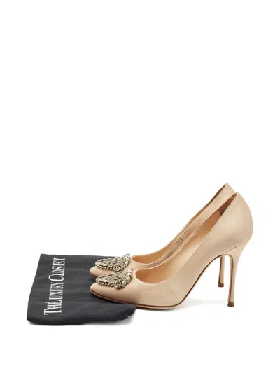 Pre-owned Manolo Blahnik 1155298 Beige In Neutral
