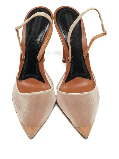 Pre-owned Alexander Wang 95mm Slingback Pumps In Neutral