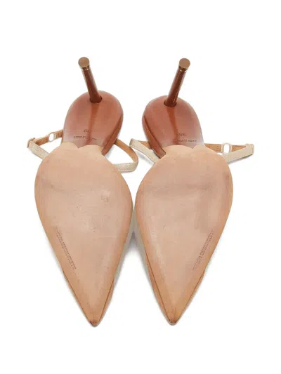 Pre-owned Alexander Wang 95mm Slingback Pumps In Neutral