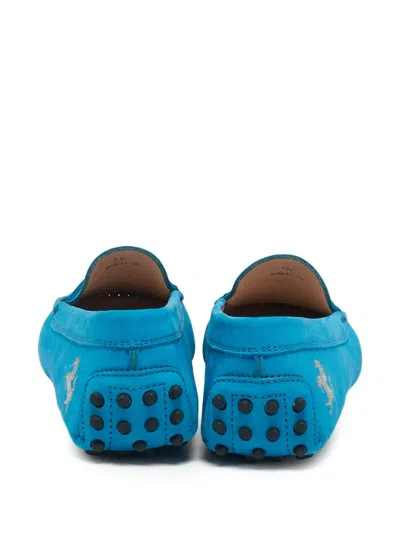 Pre-owned Tod's Vintage X Ferrari Leather Penny Loafers In Blue