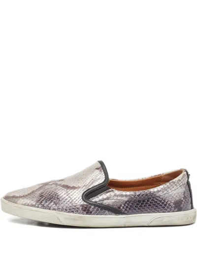 Pre-owned Jimmy Choo Snakeskin-effect Sneakers In Gray