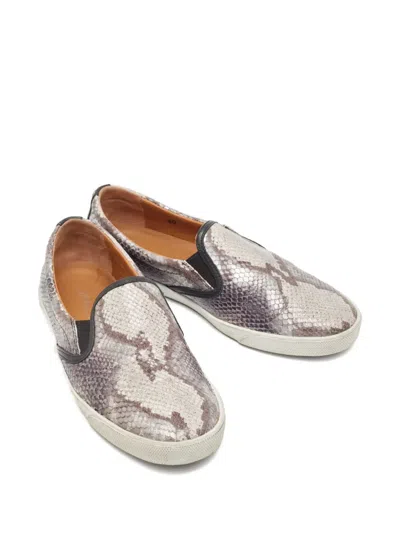 Pre-owned Jimmy Choo Snakeskin-effect Sneakers In Gray