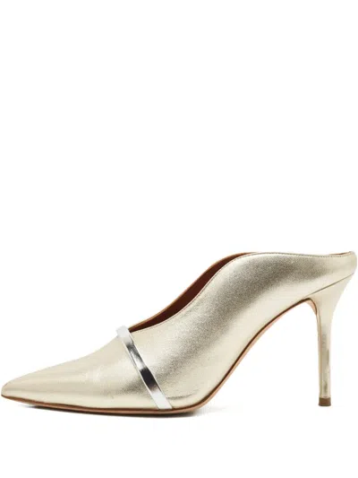 Pre-owned Malone Souliers 85mm Maureen Mules In Neutral