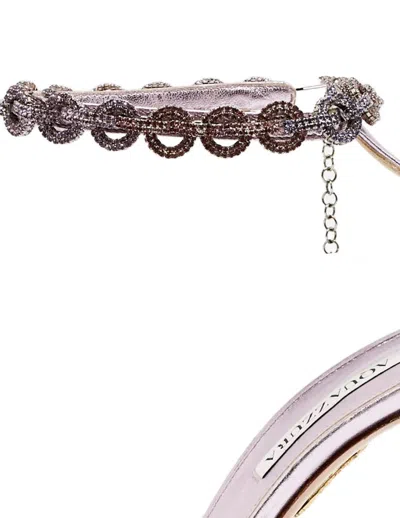 Pre-owned Aquazzura 115mm Love Link Embellished Sandals In Purple