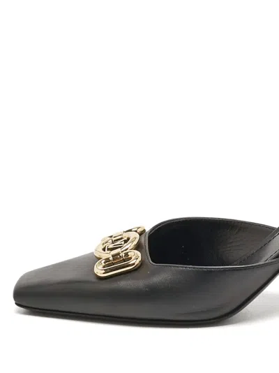 Pre-owned Louis Vuitton 75mm Rotary Square-toe Heeled Mules In Black