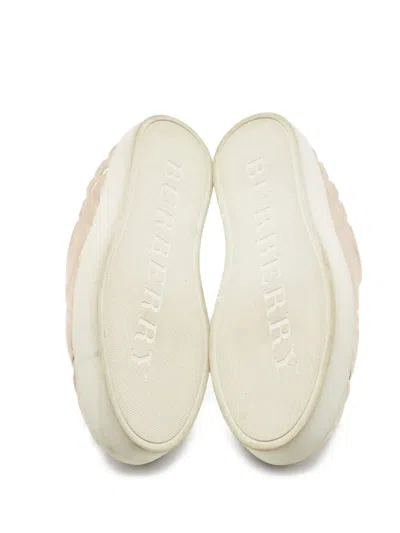 Pre-owned Burberry Quilted Leather Sneakers In Gold