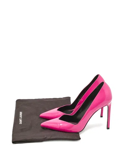 Pre-owned Saint Laurent 110mm Leather Heeled Pumps In Pink