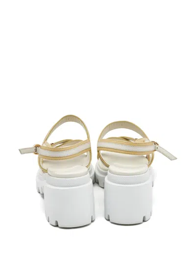Pre-owned Gucci Cream Platform Sandals In Neutral