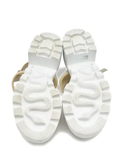 Pre-owned Gucci Cream Platform Sandals In Neutral