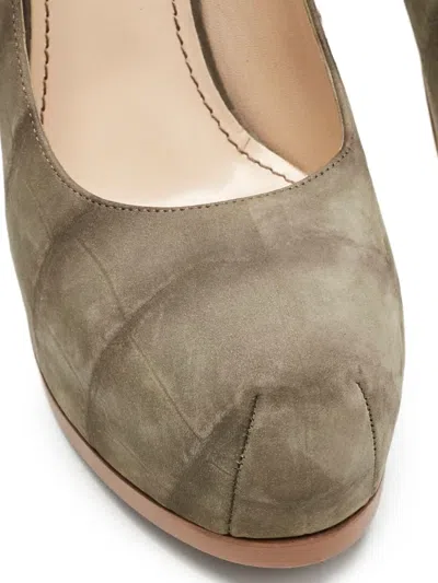 Pre-owned Saint Laurent 150mm Quilted Suede Pumps In Green