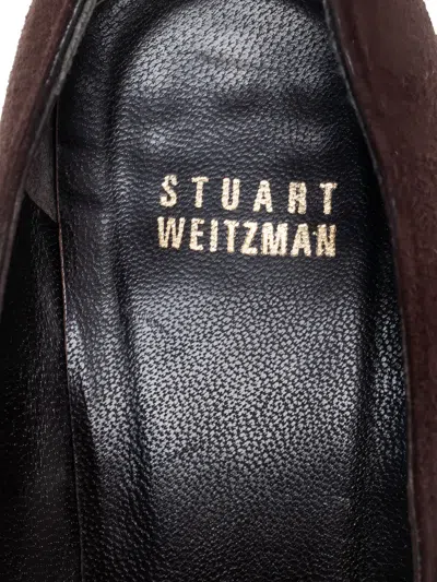 Pre-owned Stuart Weitzman Suede Round-toe Pumps In Brown