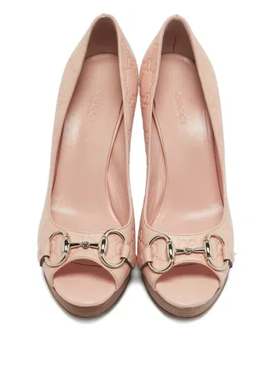 Pre-owned Gucci Horsebit Leather Pumps In Pink