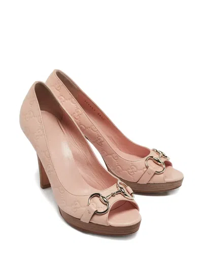Pre-owned Gucci Horsebit Leather Pumps In Pink