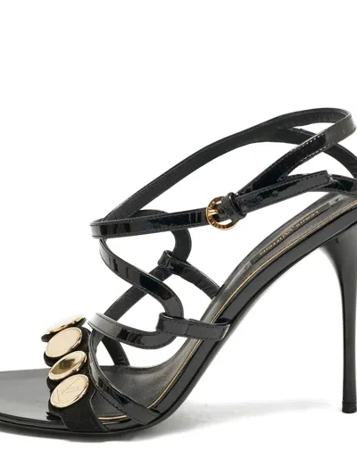 Pre-owned Louis Vuitton 115mm Patent Leather Sandals In Black