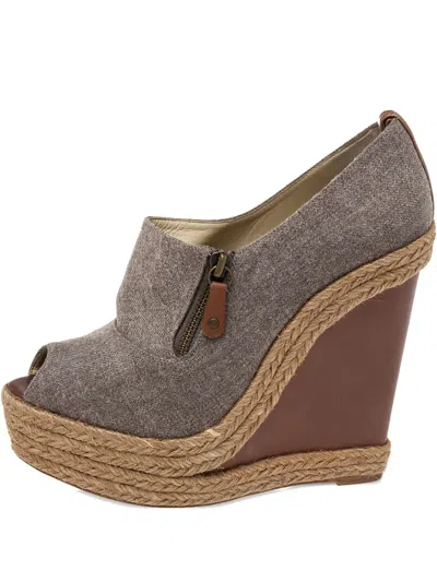 Pre-owned Christian Louboutin 2024 Zipper Wedge Sandals In Brown