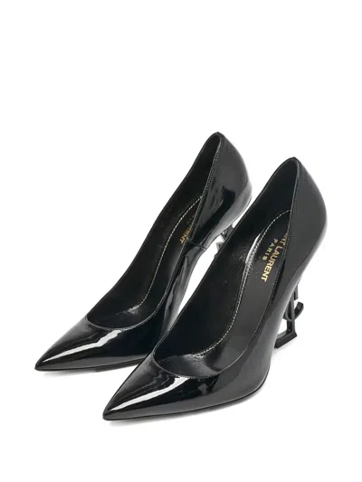 Pre-owned Saint Laurent 115mm Opyum Pumps In Black