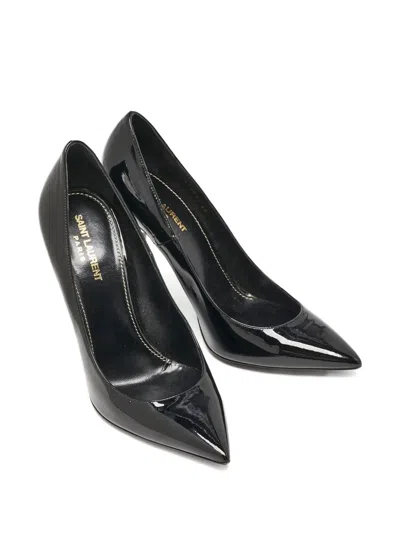 Pre-owned Saint Laurent 115mm Opyum Pumps In Black