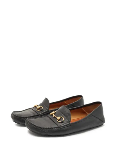 Pre-owned Gucci Horsebit Leather Loafers In Black