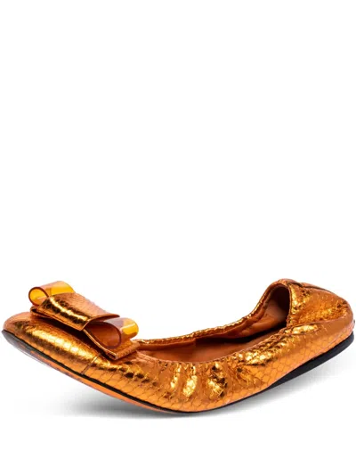 Pre-owned Burberry 317772 Metallic In Orange