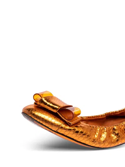 Pre-owned Burberry 317772 Metallic In Orange