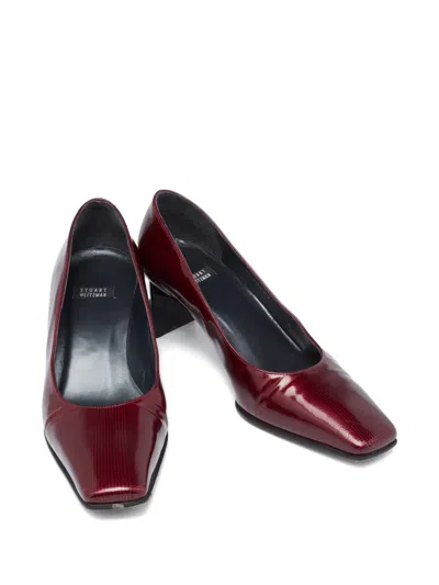 Pre-owned Stuart Weitzman 60mm Square-toe Pumps In Red