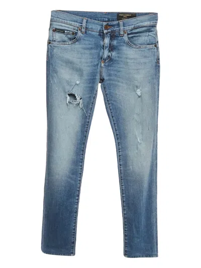 Pre-owned Dolce & Gabbana Distressed-effect Jeans In Blue