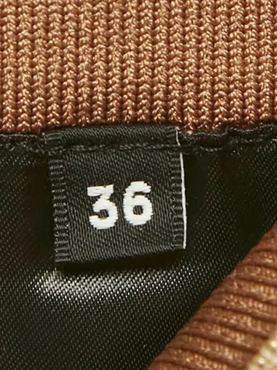 Pre-owned Balmain Monogram-jacquard Leggings In Brown