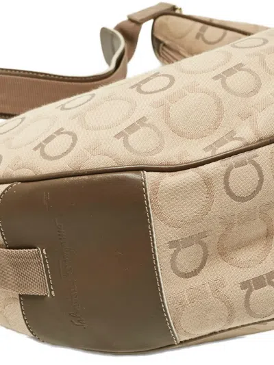 Pre-owned Ferragamo Gancini-pattern Shoulder Bag In Neutral