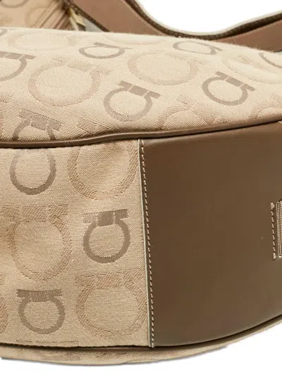 Pre-owned Ferragamo Gancini-pattern Shoulder Bag In Neutral