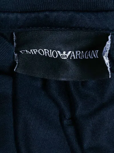 Pre-owned Emporio Armani Embroidered Crew-neck T-shirt In Blue