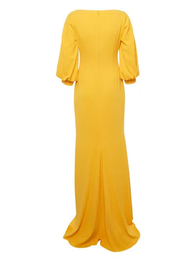 Pre-owned Badgley Mischka Yellow Maxi Dress