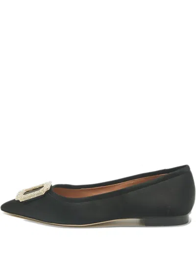 Pre-owned Malone Souliers Embellished Ballet Flats In Black