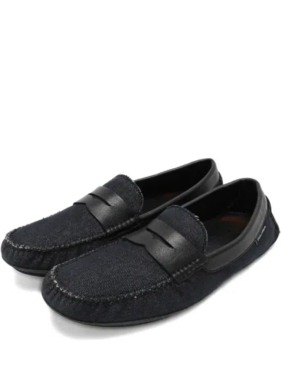 Pre-owned Dolce & Gabbana Denim Leather Loafers In Blue