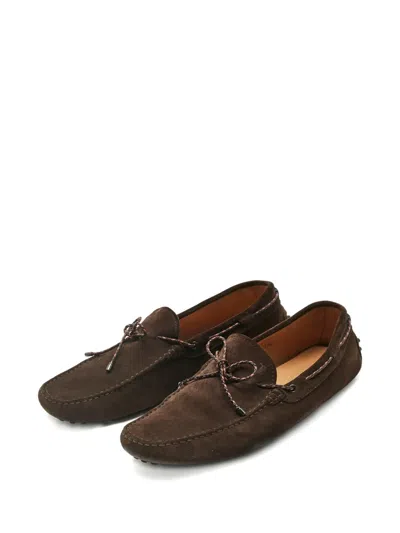Pre-owned Tod's City Gommino Suede Loafers In Brown