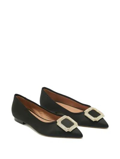 Pre-owned Malone Souliers Embellished Ballet Flats In Black