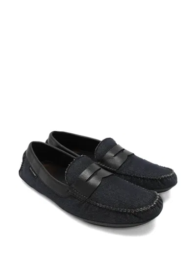 Pre-owned Dolce & Gabbana Denim Leather Loafers In Blue