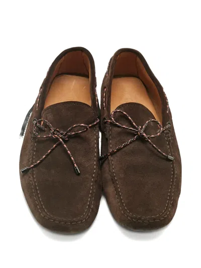 Pre-owned Tod's City Gommino Suede Loafers In Brown