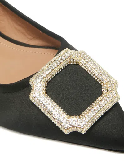 Pre-owned Malone Souliers Embellished Ballet Flats In Black