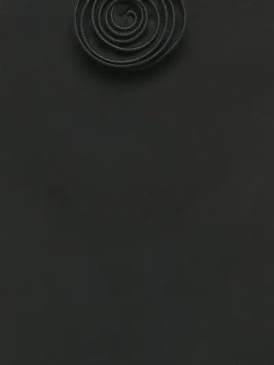 Pre-owned Magda Butrym Cut-out Floral Appliqué Mini Dress In Black