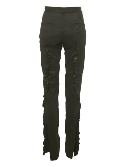 Pre-owned Louis Vuitton Crepe Ruffle Trousers In Black