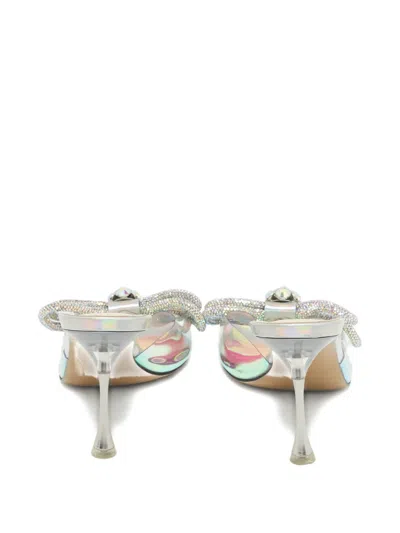 Pre-owned Mach&mach Double-bow Heeled Sandals In White