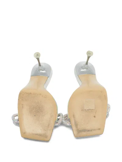 Pre-owned Mach&mach Double-bow Heeled Sandals In White