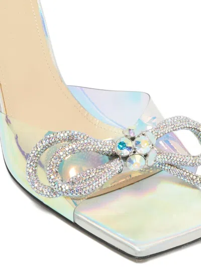 Pre-owned Mach&mach Double-bow Heeled Sandals In White